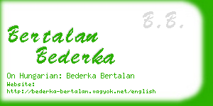 bertalan bederka business card